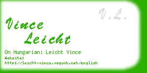 vince leicht business card